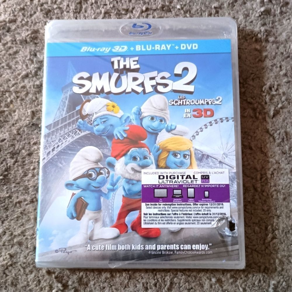 The Smurfs 2 Blu-ray/DVD/3D Blu-ray BRAND NEW SEALED